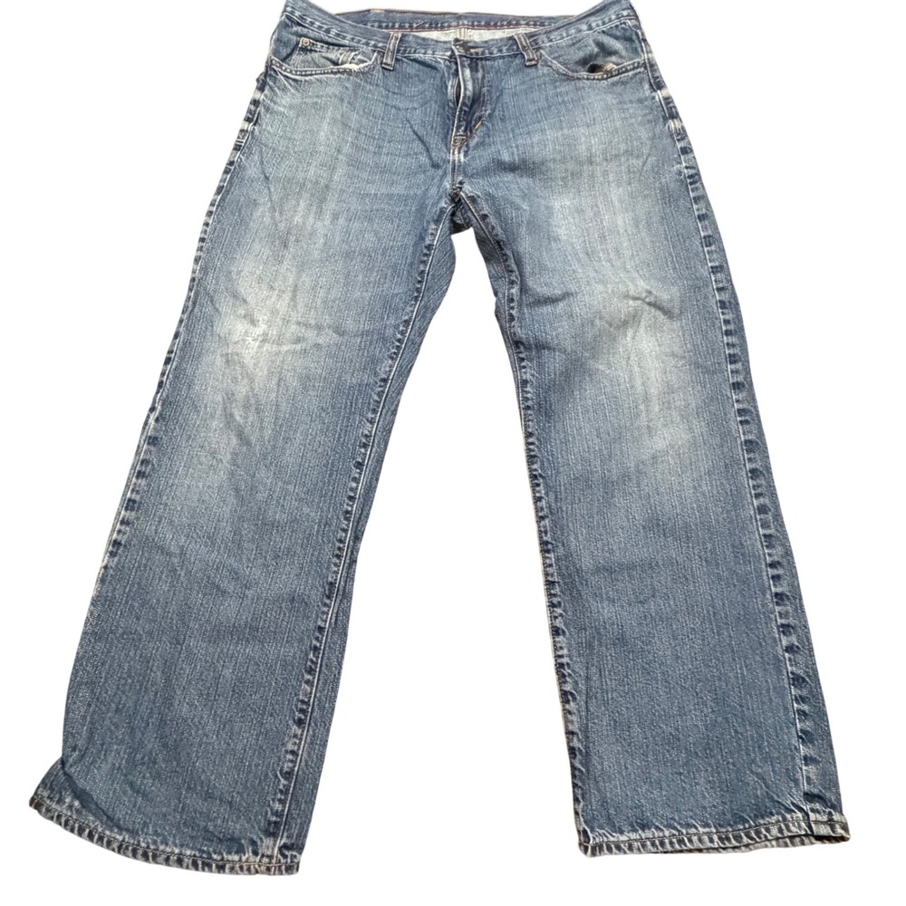 Old Navy Mens Loose Straight Leg Jeans 36x30 Light Wash‎ Blue Cotton Denim